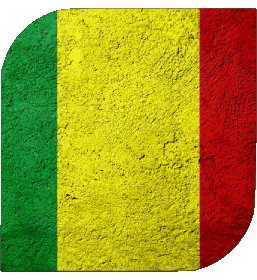 Square Mali Africa Flags 