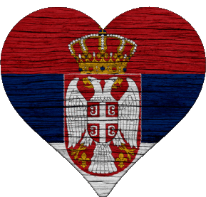 Heart Serbia Europe Flags 