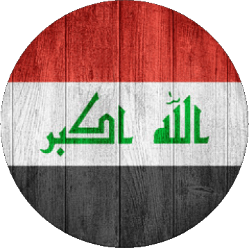 Round Iraq Asia Flags 