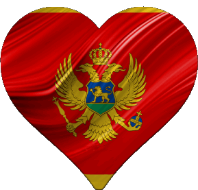 Corazón Montenegro Europa Banderas 