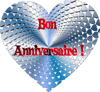 007 Coeur Bon Anniversaire Francese Messagi 
