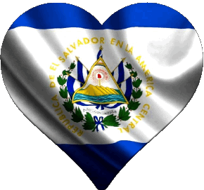 Cuore Salvador America Bandiere 