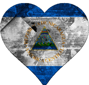 Corazón Nicaragua América Banderas 