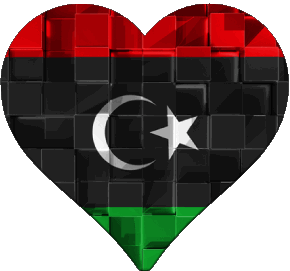 Heart Libya Africa Flags 