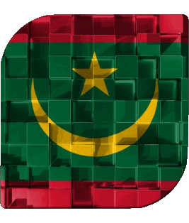 Carré Mauritanie Afrique Drapeaux 