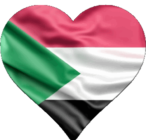 Heart Sudan Africa Flags 