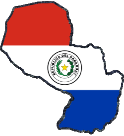 Mapa Paraguay América Banderas 