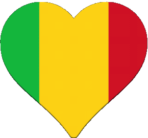 Heart Mali Africa Flags 