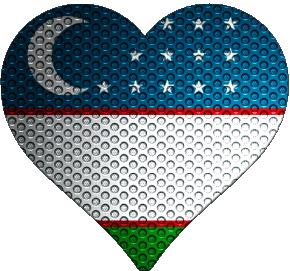 Cuore Uzbekistan Asia Bandiere 