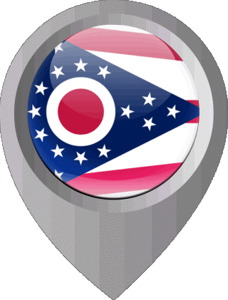 Standort-Pin Ohio U.S.A - States Amerika Fahnen 