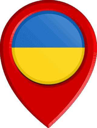 Standort-Pin Ukraine Europa Fahnen 