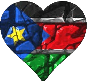 Heart South Sudan Africa Flags 