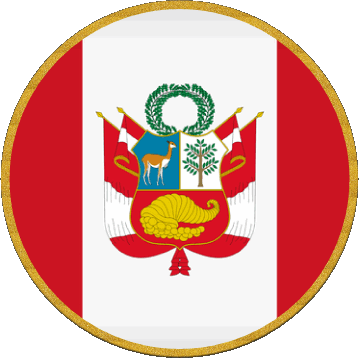 Round Peru America Flags 