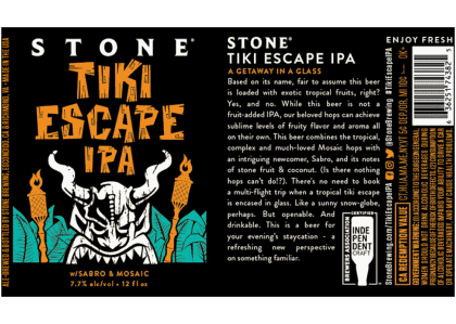 Tiki escape IPA-Tiki escape IPA Stone Brewing co USA Bier Getränke 
