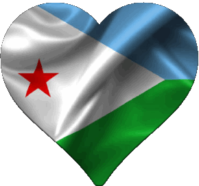 Heart Djibouti Africa Flags 