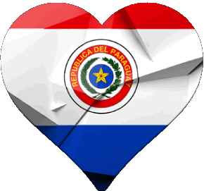 Cuore Paraguay America Bandiere 
