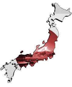 Karte Japan Asien Fahnen 