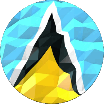 Round St. Lucia America Flags 