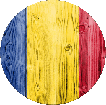 Round Romania Europe Flags 