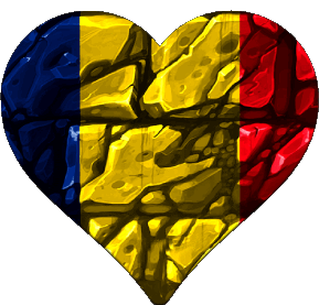 Heart Chad Africa Flags 