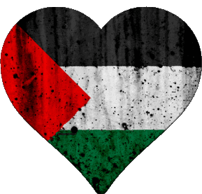 Coeur Palestine Asie Drapeaux 