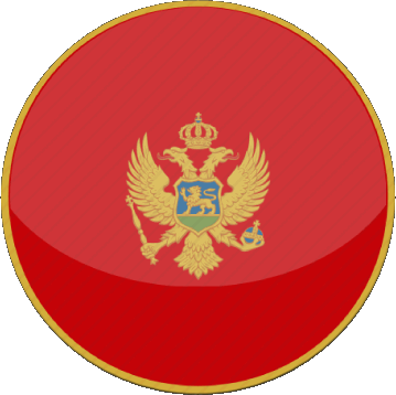 Round Montenegro Europe Flags 