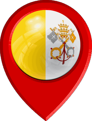 Marcador de ubicación Vaticano Europa Banderas 