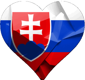 Corazón Eslovaquia Europa Banderas 