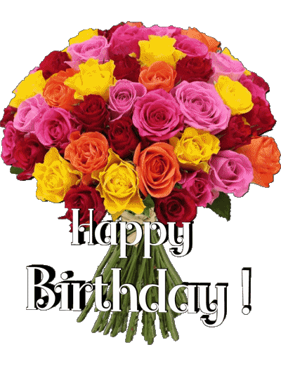 016 Sfondo trasparente Floral Happy Birthday Inglese Messagi 