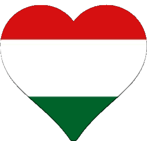 Coeur Hongrie Europe Drapeaux 