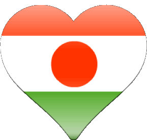 Heart Niger Africa Flags 