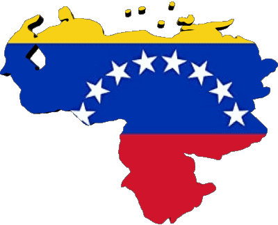 Mapa Venezuela América Banderas 
