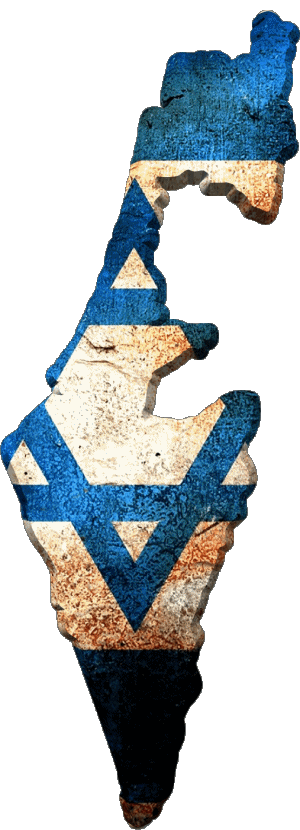 Karte Israel Asien Fahnen 