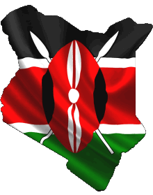 Karte Kenia Afrika Fahnen 