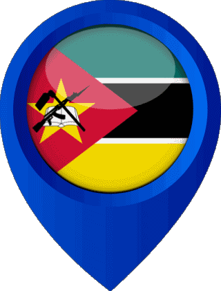 Location Pin Mozambique Africa Flags 