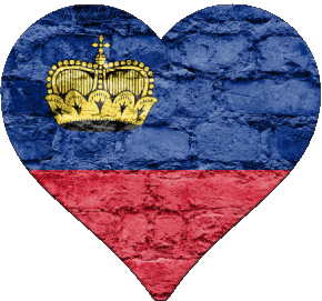 Herz Liechtenstein Europa Fahnen 