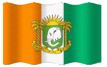 Ondulación Costa de Marfil África Banderas 