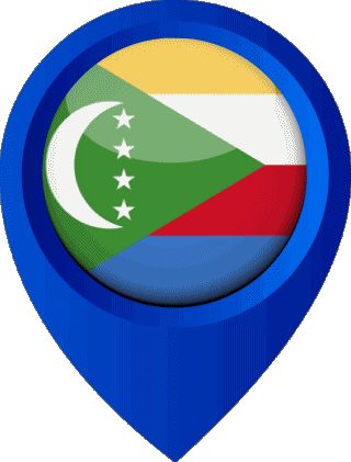 Epingle de Localisation Comores Afrique Drapeaux 