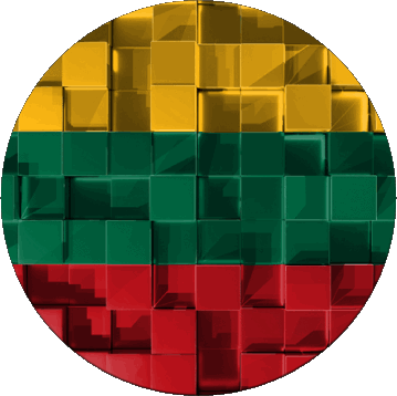 Round Lithuania Europe Flags 