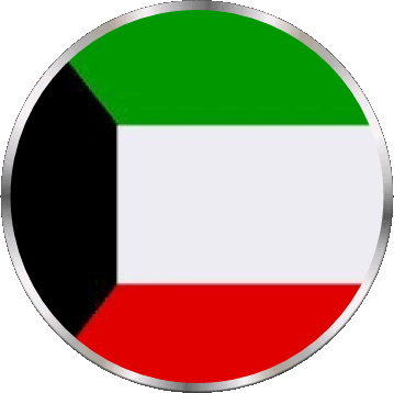 Runde Kuwait Asien Fahnen 