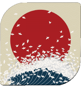 Square Japan Asia Flags 