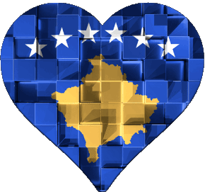 Cuore Kosovo Europa Bandiere 
