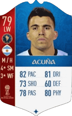 Marcos Acuña Argentine F I F A - Joueurs Cartes Jeux Vidéo Multi Média 