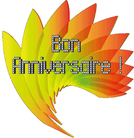 005 Fondo transparente Abstrait - Géométrique Bon Anniversaire Francés Mensajes 