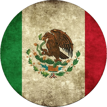 Round Mexico America Flags 
