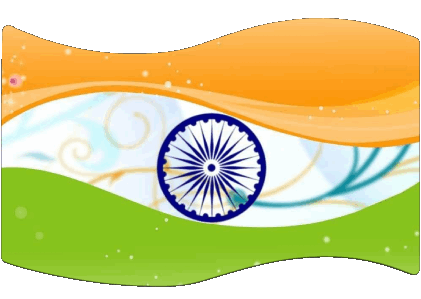 Rectangle Inde Asie Drapeaux 