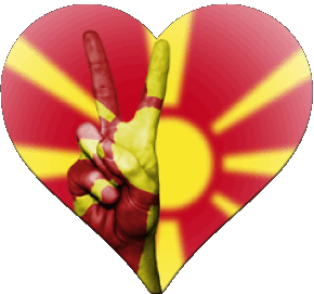 Coeur Macédoine Europe Drapeaux 