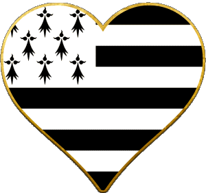Cuore Bretagna Regioni Francia Bandiere 