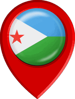 Location Pin Djibouti Africa Flags 
