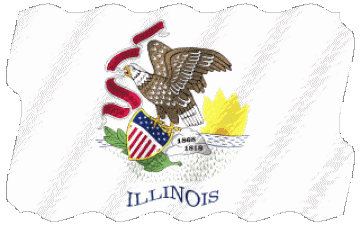 Ondulación Illinois U.S.A - Estados América Banderas 